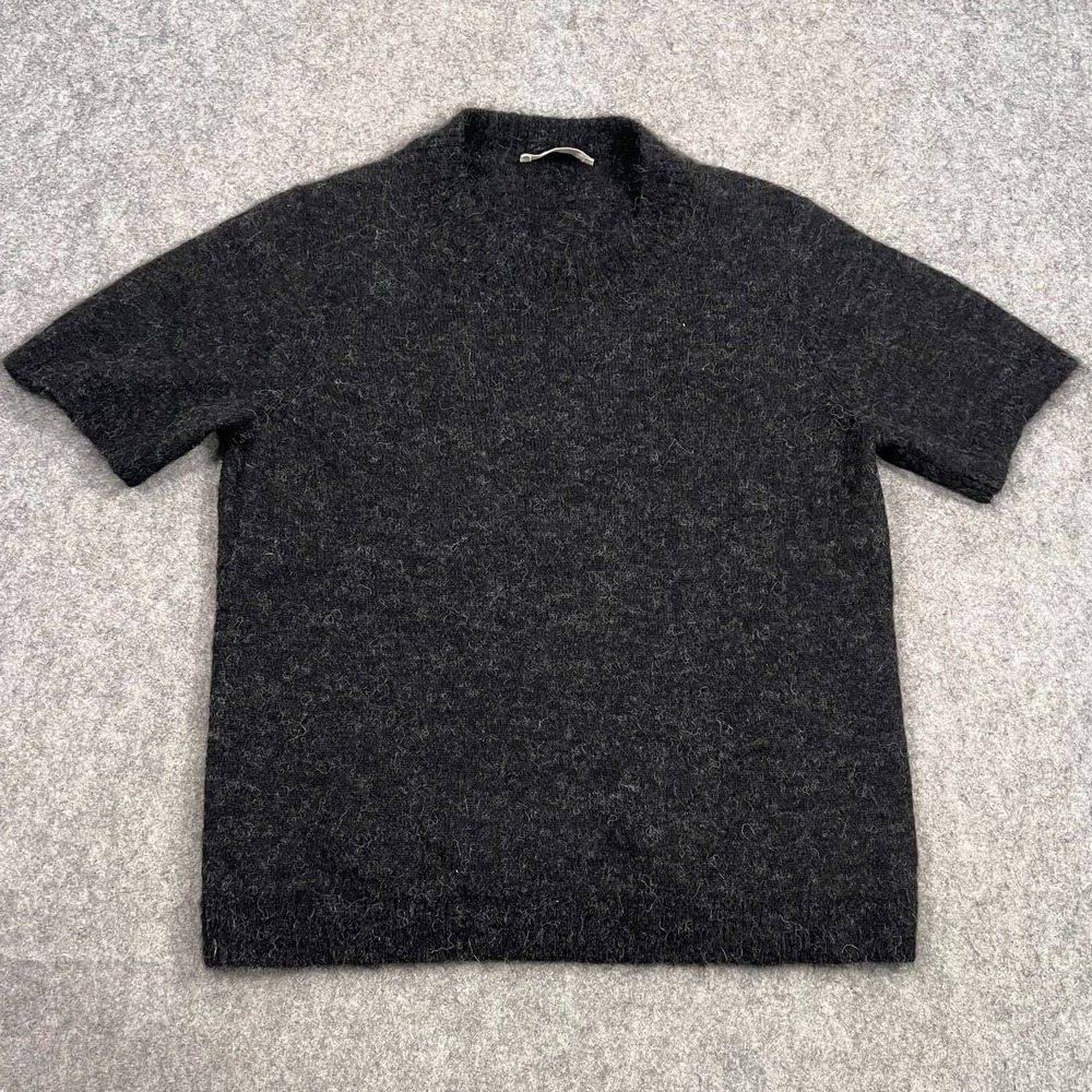 Everlane Heather Black The Alpaca Short Sleeve Sweater Tee Women's Size‎ Large